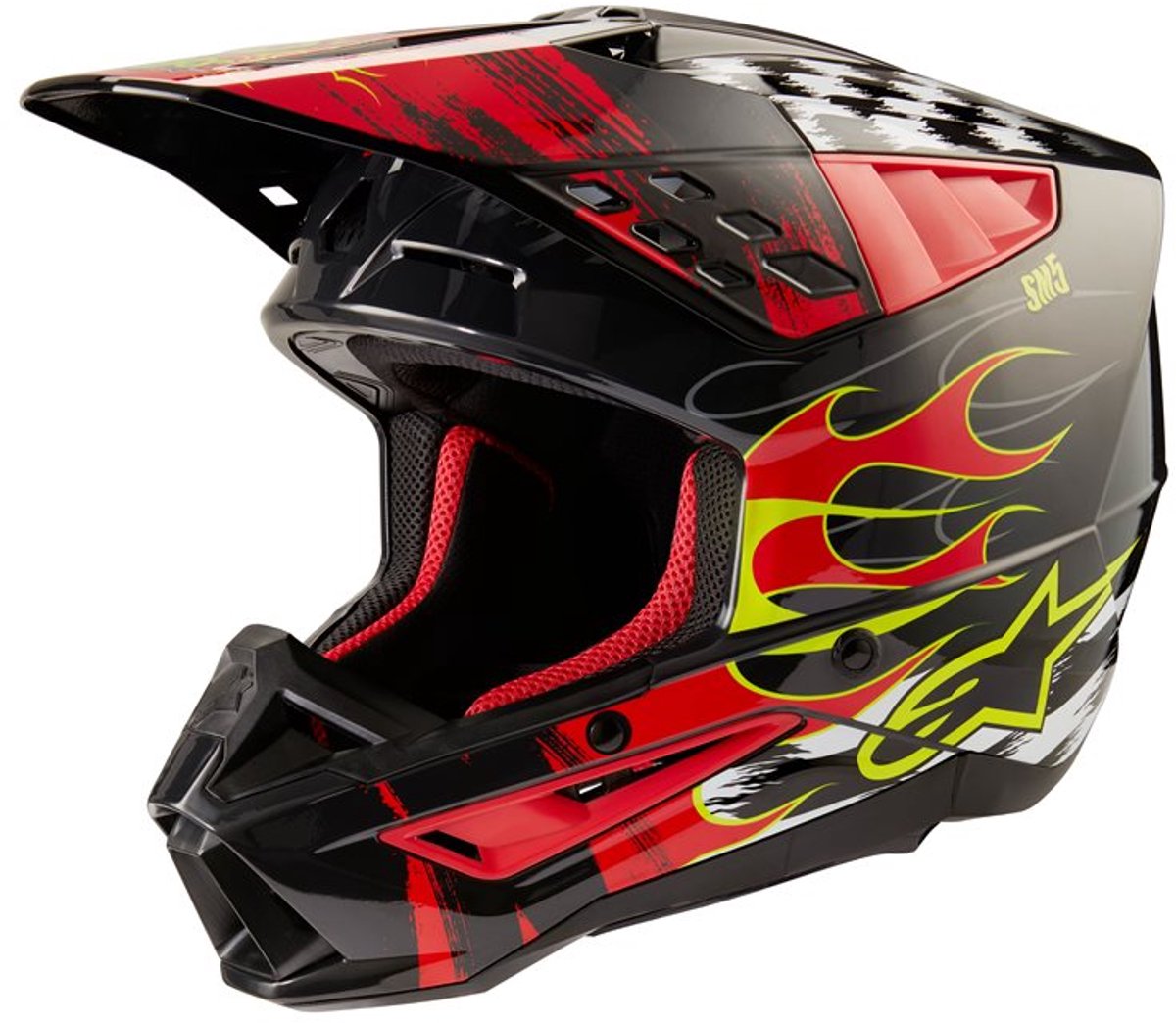 Alpinestars S-M5 Rash Helm Ece 22.06 Donkergrijs Felrood Glanzend - Helm