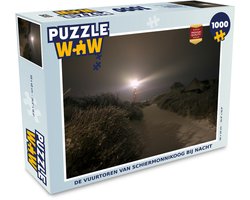 Puzzel De vuurtoren van Schiermonnikoog bij nacht - Legpuzzel - Puzzel 1000 stukjes volwassenen