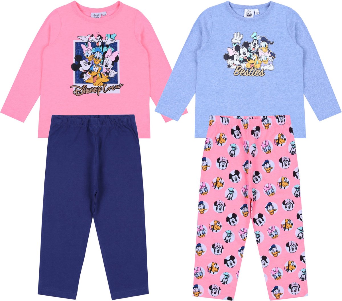 Mickey Disney - 2x Blauw-Roze pyjama / 122