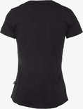 Achterkant van een zwart Puma T-shirt met korte mouwen.