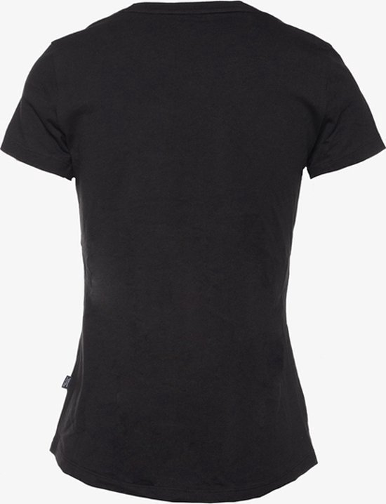 Achterkant van een zwart Puma T-shirt met korte mouwen.