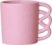 Happy Mug bloempot - roze keramieken sierpot Ø9cm
