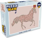 Puzzel Paard - Letters - Roze - Meisjes - Kinderen - Meiden - Legpuzzel - Puzzel 1000 stukjes volwassenen