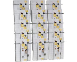 Wand brochurehouder draadmodel 15 vakken A4 Folderhouder Folderrek A4 formaat brochurehouder aan de muur