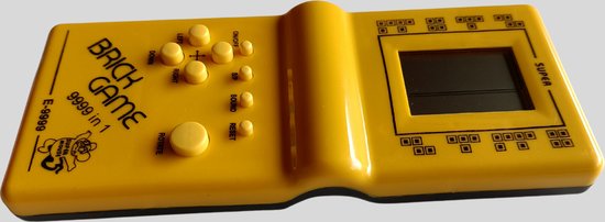 Console De Jeu Cubique Rétro 999 En 1 - Grand Écran 8,5cm - Cadeau Enfants Et Étudiants (Jaune)