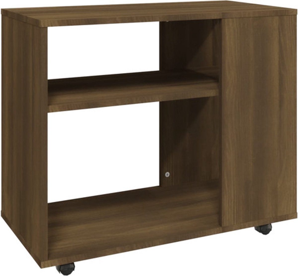 vidaXL Bijzettafel - 70x35x60,5 - cm - bewerkt - hout - bruin - eikenkleur bruineiken