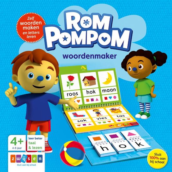 Gezelschapsspel: Rompompom  -  Woordenmaker 4-6 jaar, uitgegeven door Zwijsen