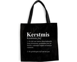 MuchoWow® Schoudertas - Strandtas - Big Shopper - Boodschappentas - Kerstmis definitie - Quotes - Woordenboek - Kerst - Spreuken - 40x40 cm - Katoenen tas