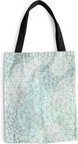 Sac Bandoulière - Sac De Plage - Géométrie Shopper - Motif - Vert - 40x50 cm - Sac Coton