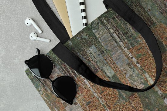 MuchoWow® Sac bandoulière - Sac de plage - Big Shopper - Sac shopping - Forêt de bouleaux - peinture de Gustav Klimt - 40x40 cm - Sac en coton