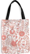 Sac Bandoulière - Sac De Plage - Shopper Fleurs - Motifs - Pastel - 40x50 cm - Sac Coton