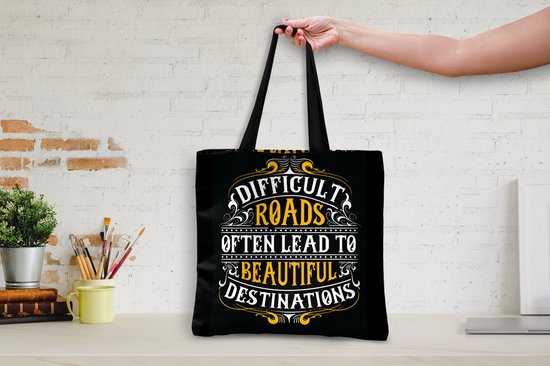 Sac bandoulière - Sac de plage - Big Shopper - Sac shopping - Motivation - Rétro - Citation - 40x40 cm - Sac en coton