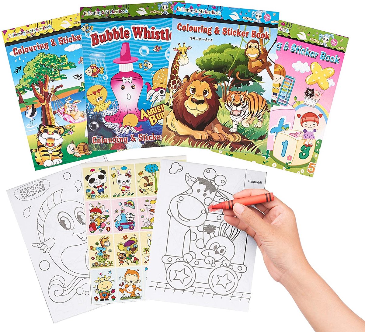 The Twiddlers – 24 Mini Kleurboeken & Stickers – Knutselen – Voor Kinderverjaardag, Bruiloften & Gastengeschenken — afbeelding 4