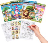 TWIDDLERS 24 Mini Kleurboeken & Stickers, Knutselen voor Jongens en Meisjes - Cadeautjes, Gastengeschenken voor Kinderverjaardag & Bruiloften