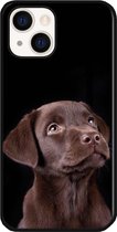 ADEL Coque arrière en Siliconen souple Ce produit est compatible avec iPhone 14 Plus - Labrador Retriever Dog Brown
