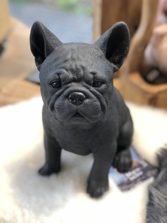 Engelse bulldog van steen, hoogte 32 cm, 10 kg, grijs, vorstbestendig, voor buiten