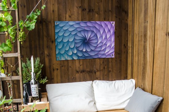 Géométrie violette sous forme d'affiche de jardin en spirale 90x60 cm - Toile de jardin / Toile d'extérieur / Peintures d'extérieur (décoration de jardin)