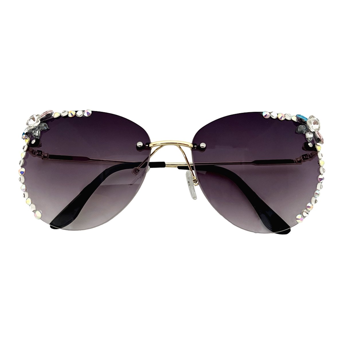 Freaky Glasses - Zonnebril diamant - Festivalbril - Bril - Feest - Glasses - Heren - Dames - Unisex - Kunststof - Metaal - paars