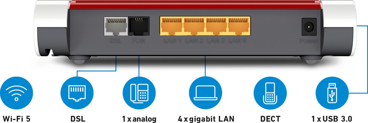 AVM FRITZ!Box 7530 - Router - Mesh - WiFi Versterker - Dual-Band - AC WiFi 5 - 400 + 866 Mbps – foto 4