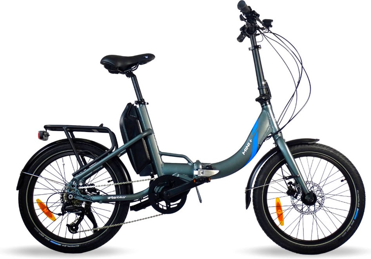 Urbanbiker Mini PLUS Elektrische Vouwfiets Afneembare Lithium Accu 504 WH (36V 14 Ah) Samsung cellen Middenmotor 55Nm 20 inch Grafiet 7 Versnellingen Hydraulische Rem Unisex