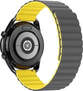 YONO Siliconen Link Bandje 22mm - Horlogebandje geschikt voor Samsung Galaxy Watch 46mm / 3 (45mm) / Gear s3 - Polar Vantage M2 / Grit X - Huawei Watch GT 3 (pro) / 2 - Amazfit GTR - Grijs / Geel
