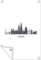 Muurdecoratie Londen - Engeland - Skyline - 120x180 cm - Tuinposter - Tuindoek - Buitenposter