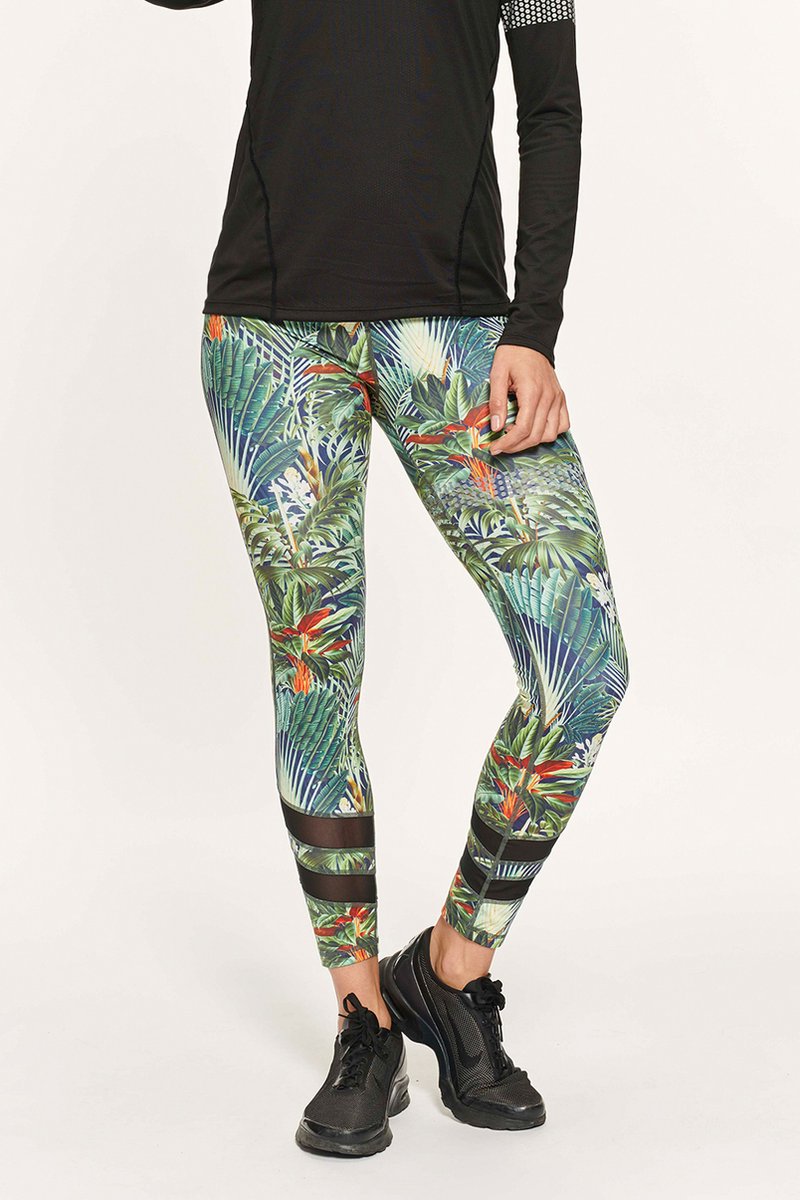 Active Panther Legging Mandy Jungle Mesh green-multi, Dames Legging met Hoge Taille voor Vrouwen - Boterachtig Zacht Niet Transparante Legging Voor Buikcontrole, Plus-maat Workout Gym Yoga Rekbare Broek