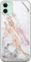 Casimoda® hoesje - Geschikt voor iPhone 11 - Parelmoer Marmer - Siliconen/TPU telefoonhoesje - Backcover - Marmer - Multi