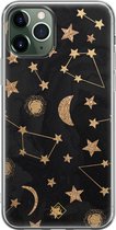 Casimoda® hoesje - Geschikt voor iPhone 11 Pro - Counting The Stars - Siliconen/TPU telefoonhoesje - Backcover - Sterren - Zwart