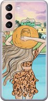 Casimoda® hoesje - Geschikt voor Samsung S21 - Sunset Girl - Backcover - Siliconen/TPU - Multi