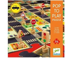 foto van Djeco - Djeco Pop to Play Puzzel De Stad 24 st