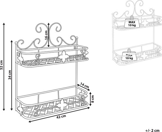 Wandplank MARAYES Metaal Grijs | bol
