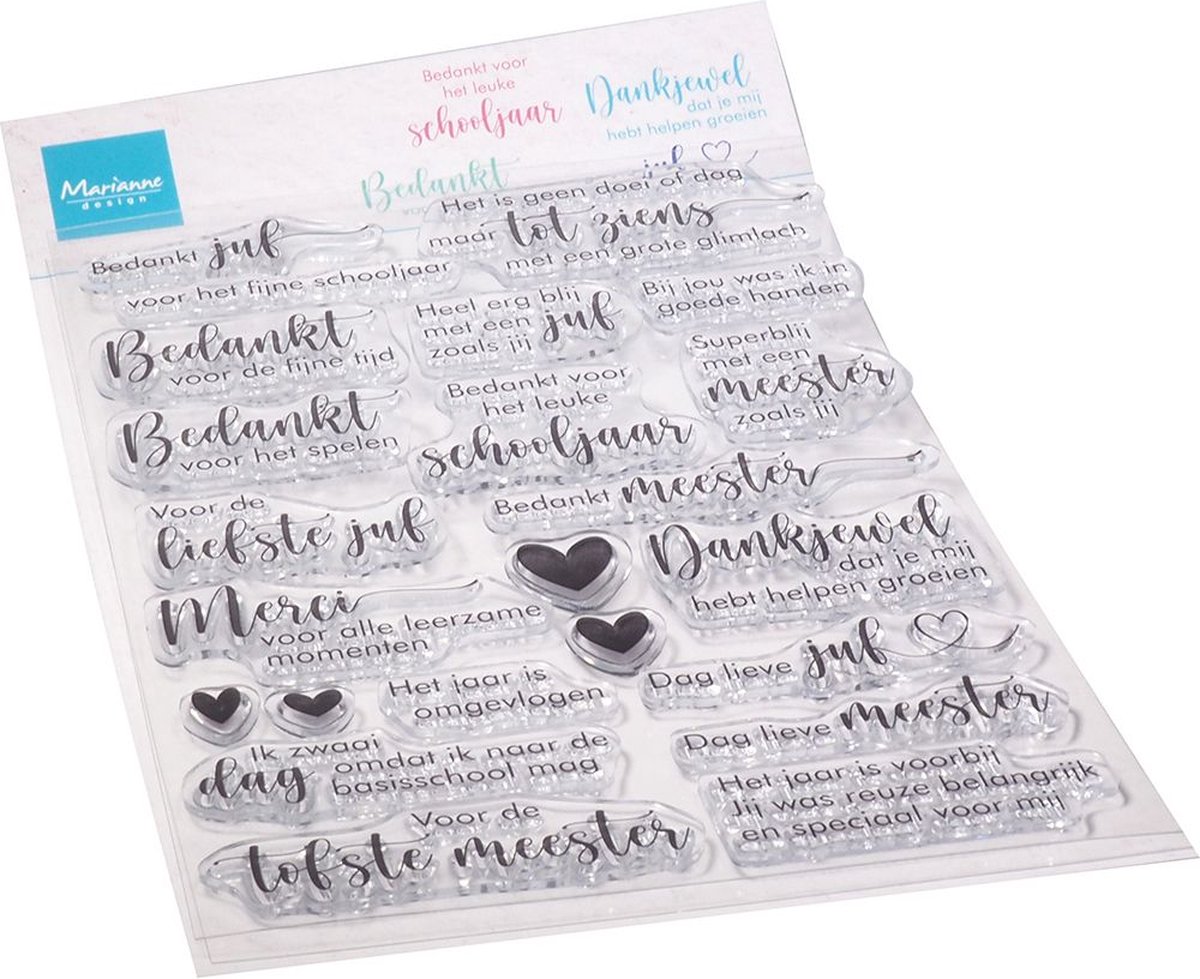 Marianne Design Clear Stamps Juffen en Meesters-kaarten maken-hobby-stempel-scrapbook