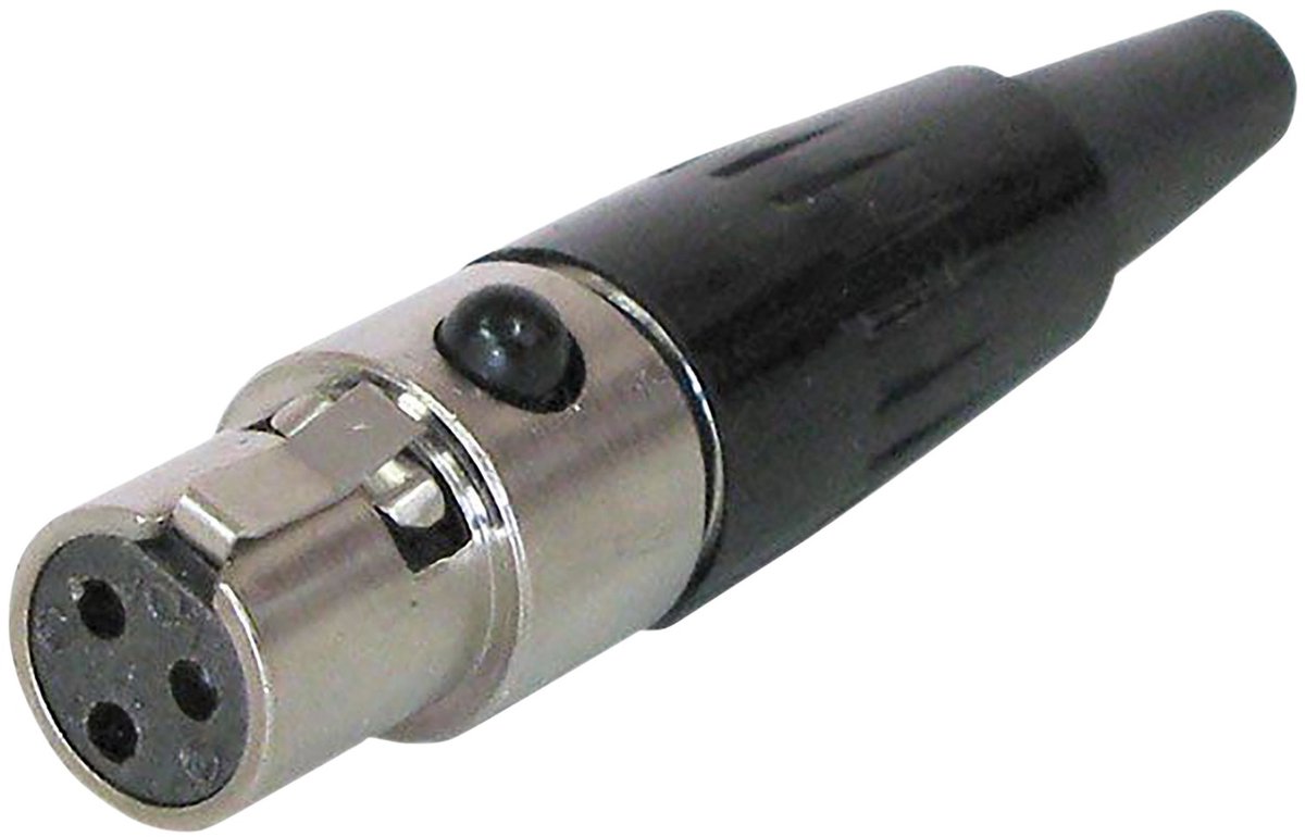 Mini XLR 3-pins (TA3) connector (v)