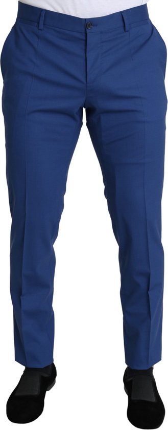 Dolce & Gabbana Blue Wool Skinny Formal Dress Pants