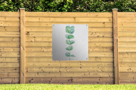 Aquarelle illustration eucaluptus plant jardin affiche toile en vrac 100x100 cm - toile de jardin / toile d'extérieur / Peintures pour l'extérieur (décoration de jardin)