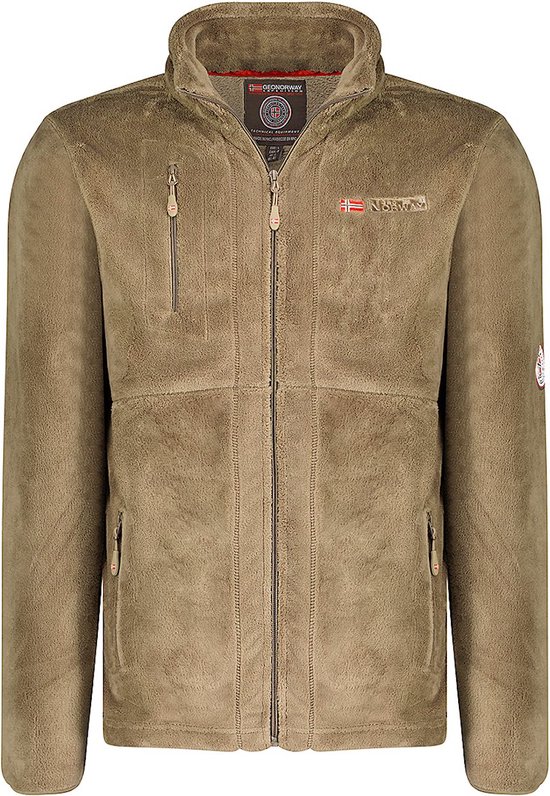 Foto: Geographical norway fleece vest upload met rits heren taupe s