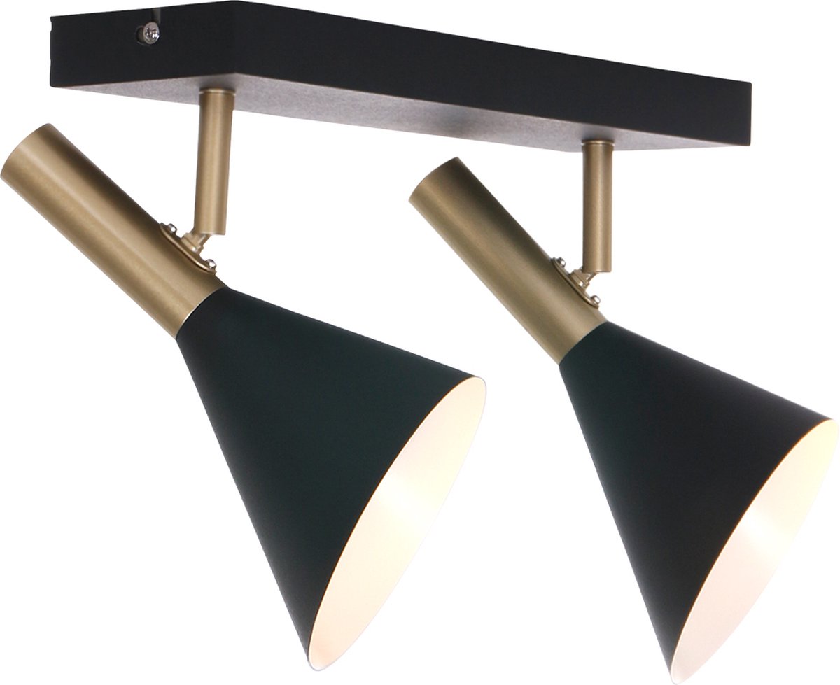 Spot Anne's choice | 2 lichts | goud / zwart | metaal | ⌀ 12 cm | 30 cm | woonkamer lamp / plafondlamp | modern / sfeervol design