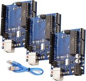 AZDelivery 3 x AZ-ATmega328DIP-Board Microcontroller Board ATmega16U2 8-bit Developer Board met USB-kabel