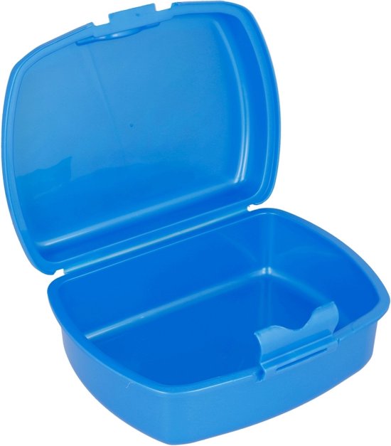 Boîte à pain bleue ouverte.