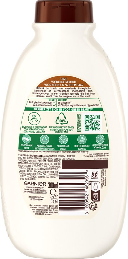 Garnier Loving Blends Kokosmelk & Macadamia Shampoo Voordeelverpakking - Normaal tot Droog Haar - 6 x 300ml - Garnier