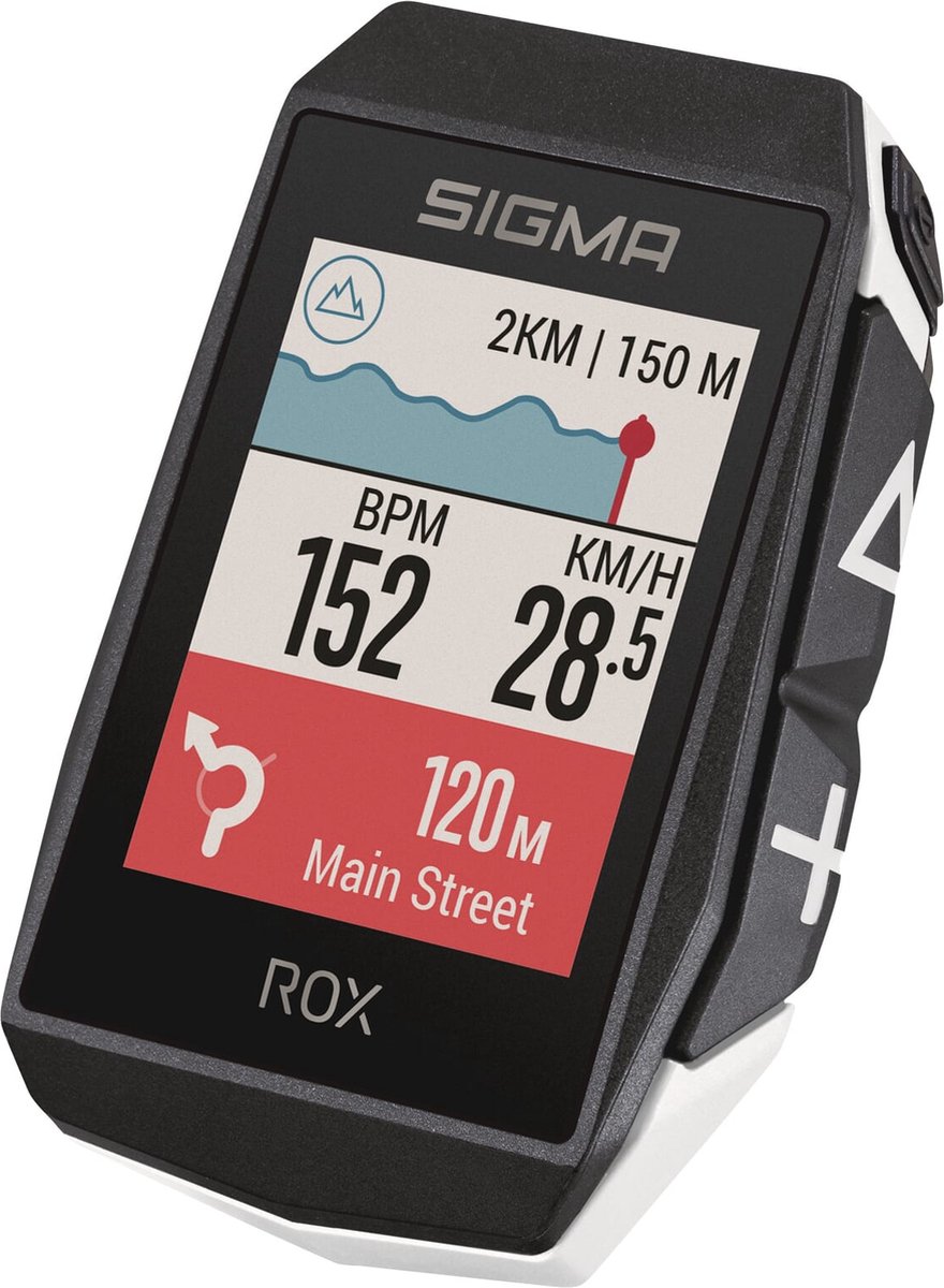 Bol.com Sigma Sport ROX 11.1 EVO GPS Fietscomputer - Wit - HR + Cad/Snelhd. magneetloze sensoren set aanbieding