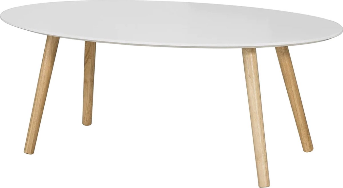 Oviala Salontafel, rond, 100 cm, MDF, gelakt, wit kopen? Vergelijk