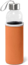 Bouteille d'eau en Verres / Gourde avec housse de protection Orange 520 ml de - bouteille sport - bouteille sport