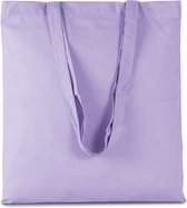 20x stuks basic katoenen schoudertasje in het lila paars 38 x 42 cm met lange hengsels - Boodschappentassen - Goodie bags
