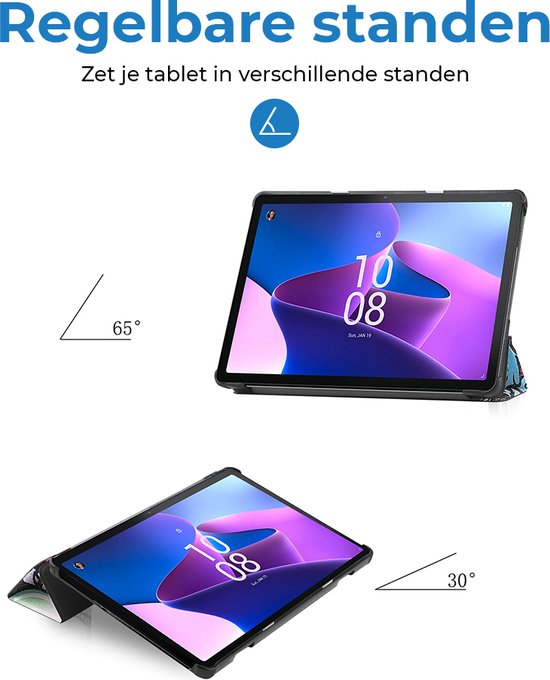 Housse de tablette adaptée pour Lenovo Tab M10 3e génération (TB-328F) Housse à trois volets avec fonction auto/réveil - 10,1 pouces - Graffiti
