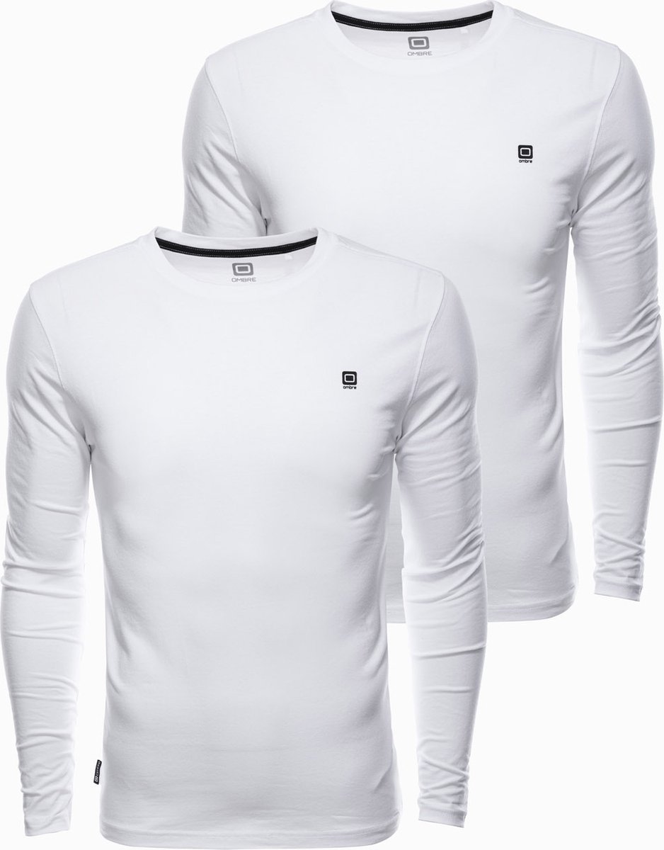 Heren effen longsleeve - mix 2-pack V2 Z40