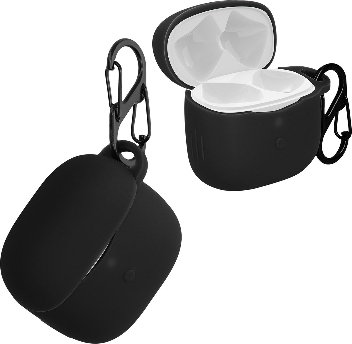 kwmobile Hoes voor SoundPEATS Air 3 - Siliconen cover voor oordopjes in zwart
