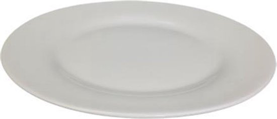 Okyama Bord  - Wit - Glas - Ø 26 cm - Set van 4 - bordenset - borden