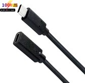 NÖRDIC USBC-N1171 USB-C naar USB-C verlengkabel - USB3.2 Gen2 - PD100W - 10Gbps - 3m - Zwart